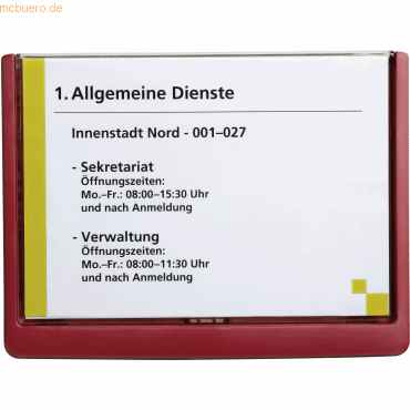 Durable Trschild Click Sign A5 rot