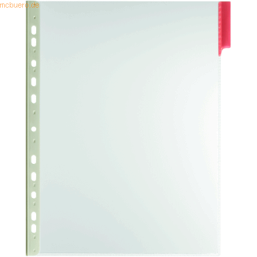 5 x Durable Sichttafel A4 mit angeschweiten Taben rot