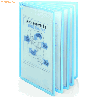 5 x Durable Sichttafel A4 Bactoclean hellblau