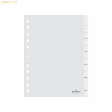 20 x Durable Register A4 blanko 12-teilig PP mit umschweiten Taben we