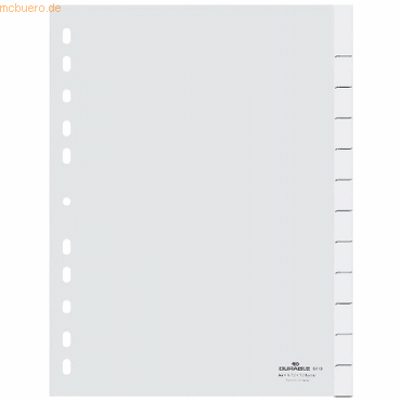 25 x Durable Register A4 blanko 10-teilig PP mit umschweiten Taben we