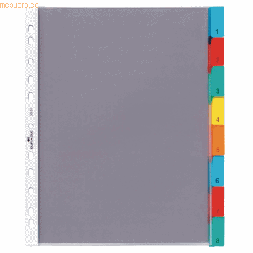 Durable Hllenregister A4 8-teilig PP transparent