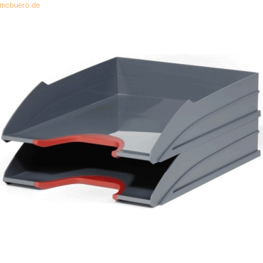 Durable Briefablage Elegance A4 grau/rot 2 Stck