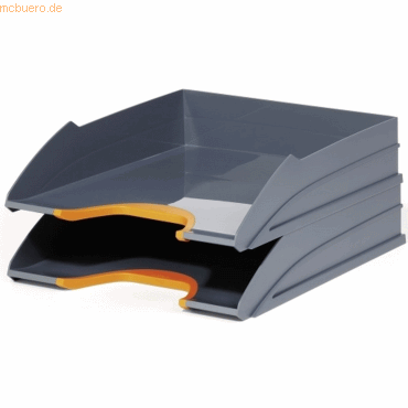 Durable Briefablage Elegance A4 grau/orange 2 Stck