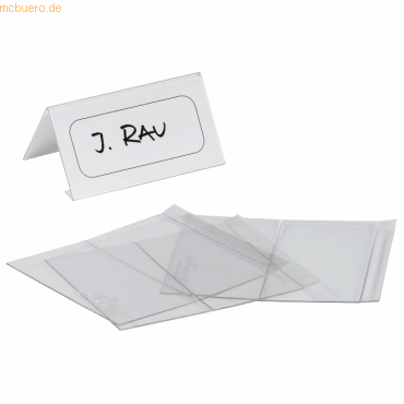 Durable Tischnamensschilder PET 52/104x100mm transparent VE=10 Stck