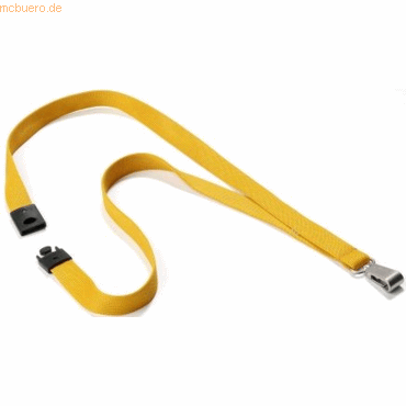 Durable Textilband Soft Colour 15mm mit Karabiner 44cm gelb VE=10 Stc