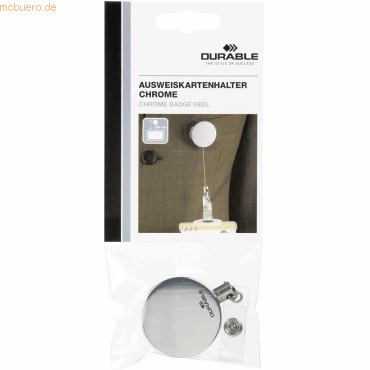 5 x Durable Betriebsausweis-Namensschild Ausweishalter Chrom silber 60