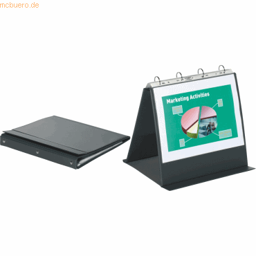 Durable Tisch-Flipchart Economy A4 quer incl. 10 Hllen anthrazit/grau