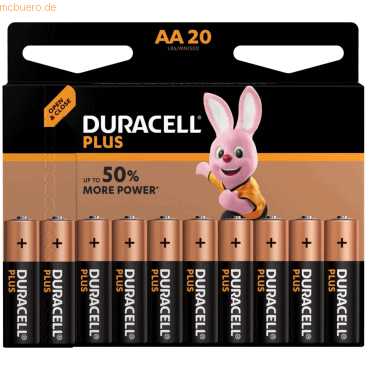 10 x Duracell Batterie Plus Power AA Mignon 20 Stck