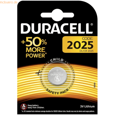 10 x Duracell Knopfzelle Lithium CR2025 3V 160mAh