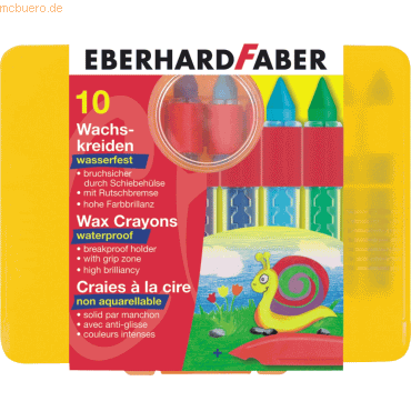 Eberhard Faber Wachsmalkreide wasserfest VE=10 Farben