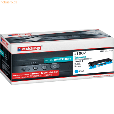 Edding Toner kompatibel mit Brother TN 135 cyan