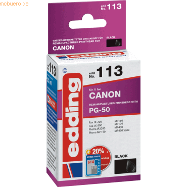 Edding Tintenpatrone kompatibel mit Canon PG-50 black