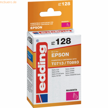 Edding Tintenpatrone kompatibel mit Epson T0713/T0893 magenta