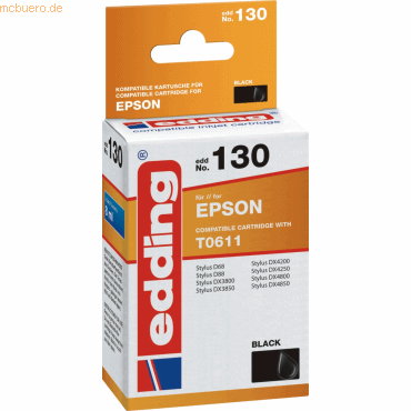 Edding Tintenpatrone kompatibel mit Epson T0611 black