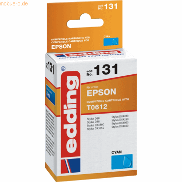 Edding Tintenpatrone kompatibel mit Epson T0612 cyan