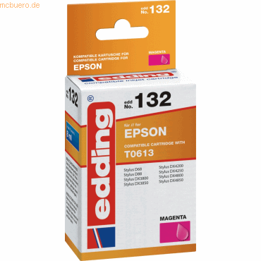Edding Tintenpatrone kompatibel mit Epson T0613 magenta