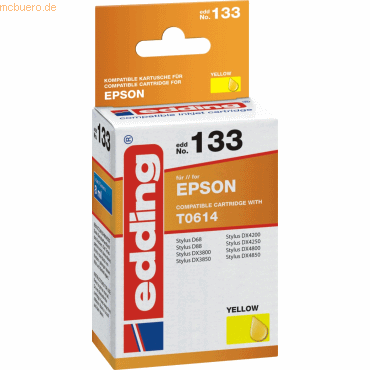 Edding Tintenpatrone kompatibel mit Epson T0614 yellow