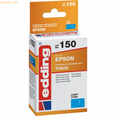 Edding Tintenpatrone kompatibel mit Epson T0805 photo cyan