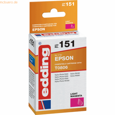 Edding Tintenpatrone kompatibel mit Epson T0806 photo magenta