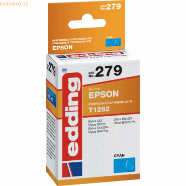 Edding Tintenpatrone kompatibel mit Epson T1282 cyan