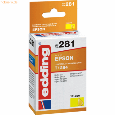 Edding Tintenpatrone kompatibel mit Epson T1284 yellow