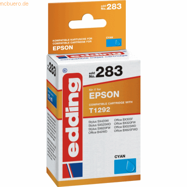 Edding Tintenpatrone kompatibel mit Epson T1292 cyan