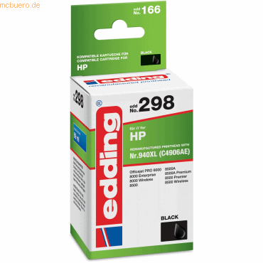 Edding Tintenpatrone kompatibel mit HP 940XL black
