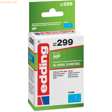Edding Tintenpatrone kompatibel mit HP 940XL cyan
