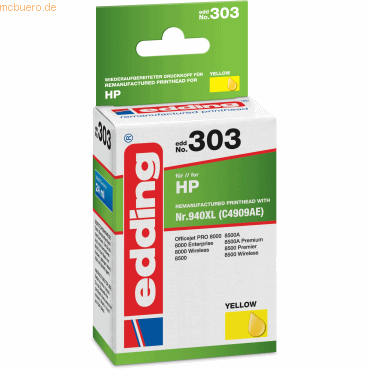 Edding Tintenpatrone kompatibel mit HP 940XL gelb