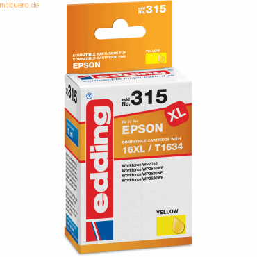 Edding Tintenpatrone kompatibel mit Epson T1634 gelb