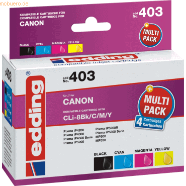 Edding Tintenpatrone kompatibel mit Canon CLI-8 colour Multipack 4
