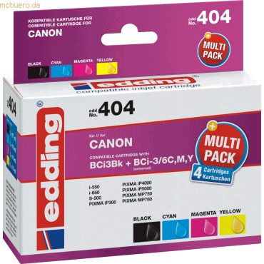 Edding Tintenpatrone kompatibel mit Canon BCI-3e/BCI-6 black + colour