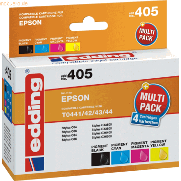Edding Tintenpatrone kompatibel mit Epson T0441/T0442/T0443/T0444 blac