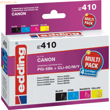 Edding Tintenpatrone kompatibel mit Canon PGI-5/CLI-8 black + colour M