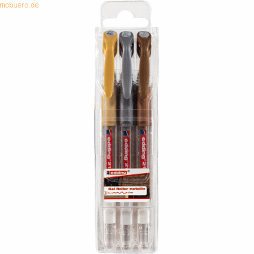 Edding Gelroller edding 2185 0,7mm sortiert 3er Set metallic-Farben