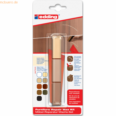 5 x Edding Mbel-Reparaturwachs edding 8901 Blisterverpackung buche/ah