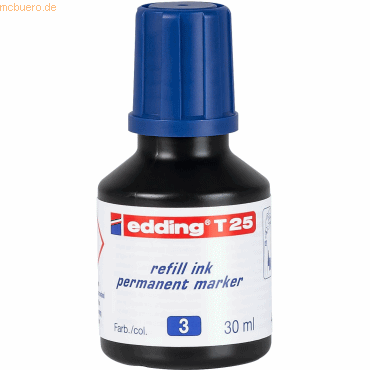 Edding Nachflltinte edding T 25 fr edding Permanentmarker 30ml blau