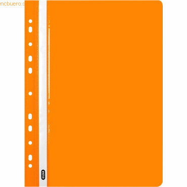 25 x Elba Schnellhefter A4 PP mit Abheftlochung orange