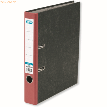 10 x Elba Ordner smart Wolkenmarmor A4 50mm rot