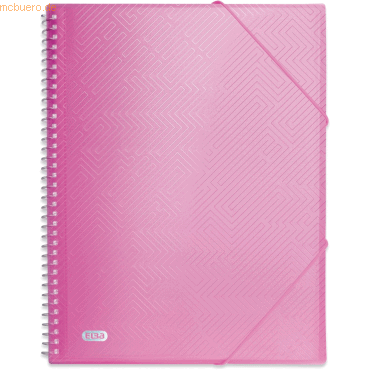 10 x Elba Spiralsichtbuch mit 20 Hüllen A4 PP blickdicht pink
