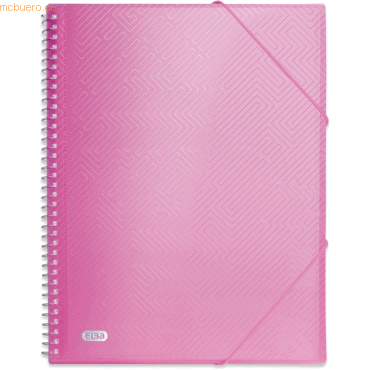 10 x Elba Spiralsichtbuch mit 40 Hüllen A4 PP blickdicht pink
