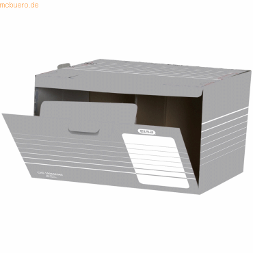 10 x Elba Archiv-Box tric fr Schachteln 455x355x270mm Wellpappe grau/