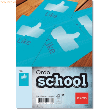 10 x Elco Organisationsmappe Ordo school Like Papier A4 220x310 mm int