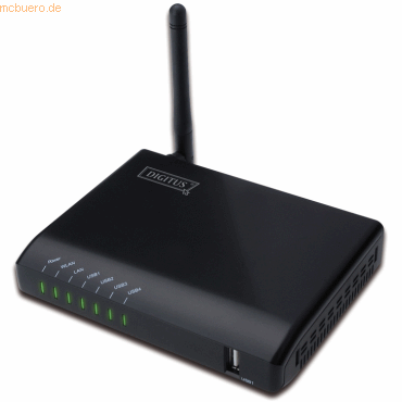 ASSMANN DIGITUS 4-Port USB 2.0 Wireless Multifunction Network Server