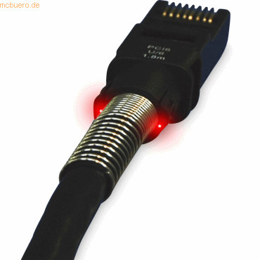 LED Patchk.,CAT 6A U/UTP Cu, PVC, 12,2 m, Schutzkappe, sw