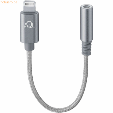 AQL Aux Audio Adapter 3,5mm Klinke auf Lightning (grau)
