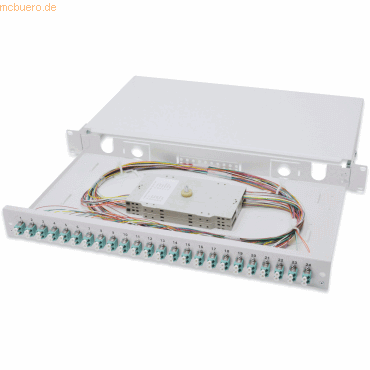 ASSMANN Spleibox, 1U, Equipped 24xLC duplex,M25 Schraube OM3, Adapter