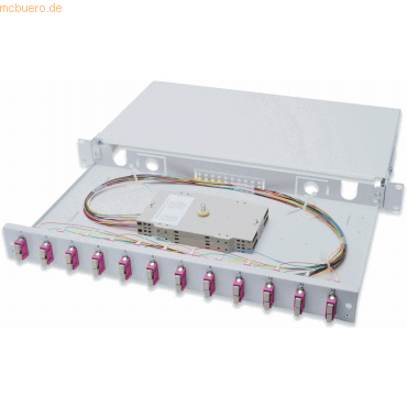 ASSMANN Spleibox, 1U, Equipped 12xSC duplex,M25 Schraube,OM4, Adapter