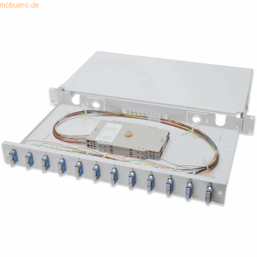 ASSMANN Spleibox, 1U, Equipped 12xSC duplex, inkl. M 25 Schraube, OS2